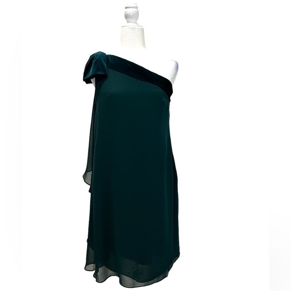 LAUREN RALPH LAUREN Women’s One Shoulder Green Mini Dress
